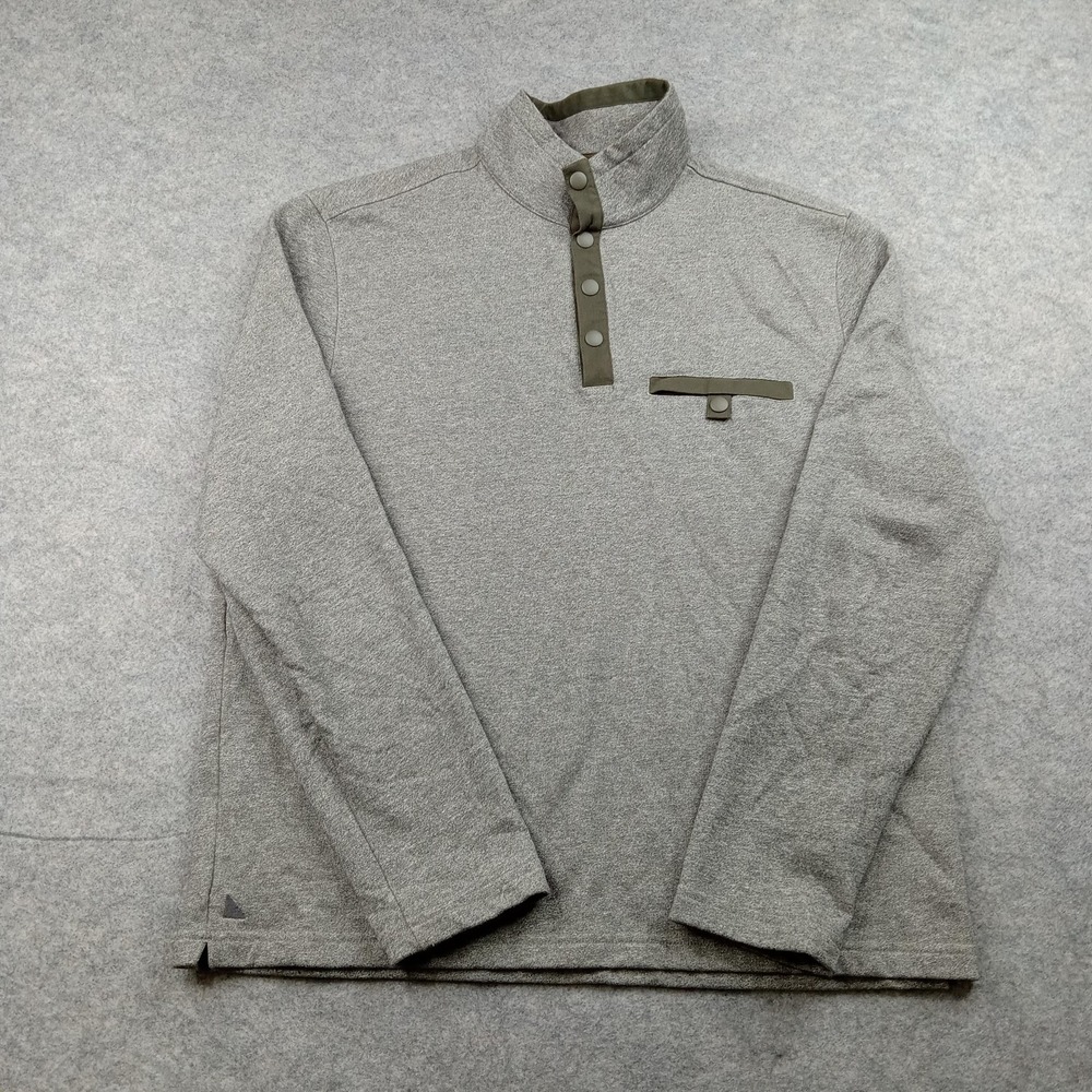UNTUCKit Sweatshirt Men Large Sweater Snap Mock Neck Pullover Pocket Knit Casual